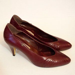 VINTAGE Etienne Aigner Burgundy Heels -genuine leather